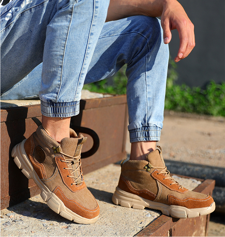 Men's High-Top Steel Toe Breathable Work Shoes