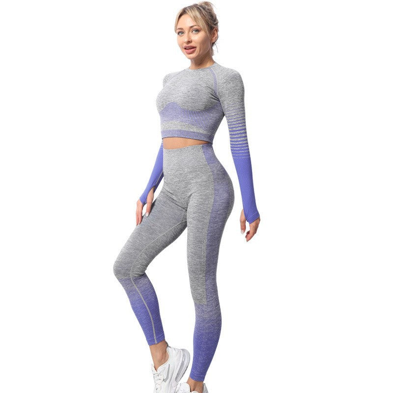 Seamless Hollow Yoga Set with High-Waisted Leggings