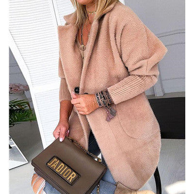 T131 Women's Casual Long Sleeve Wool Coat (Warm)