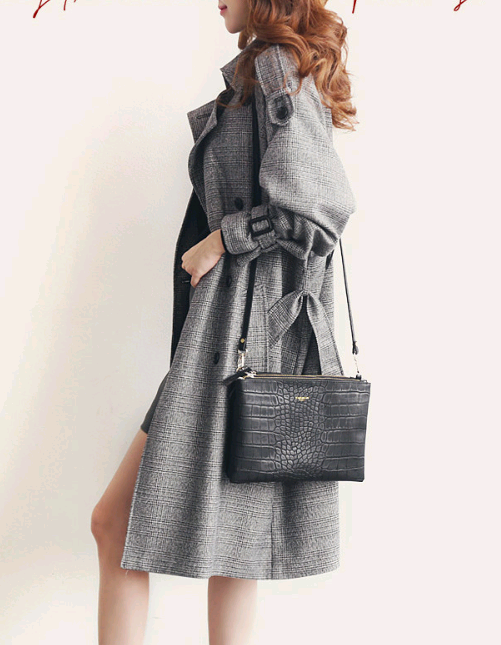 Houndstooth Long Coat for Women - Stylish & Loose Fit