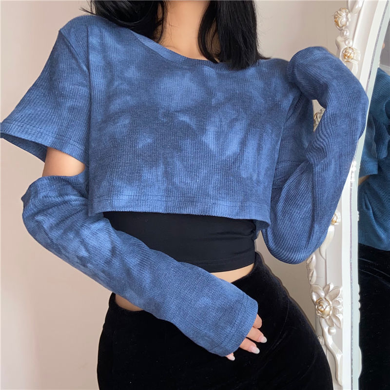 Tie Dyed Women's Short Sleeve Bottoming Shirt