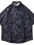 Korean Style Tie Dye Pocket Half Sleeve Shirts for Teens