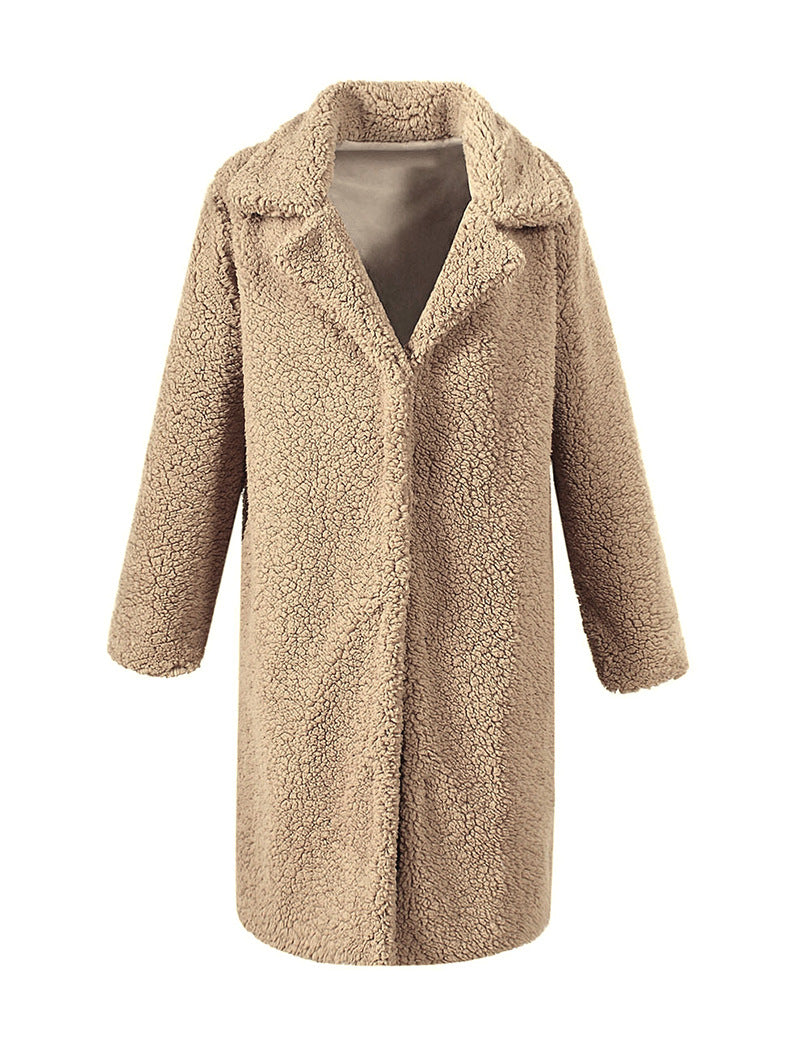 Faux Fur Coat - Winter Lamb Wool Urban Chic Outerwear