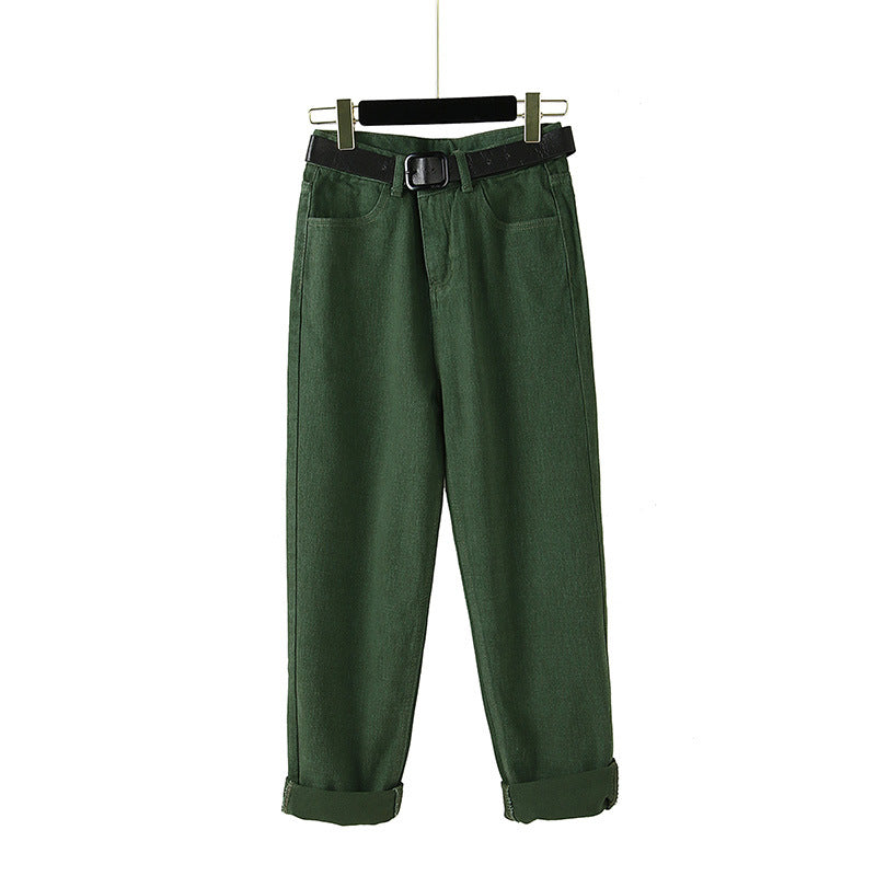 New High-Waisted Fleece-Lined Cropped Jeans