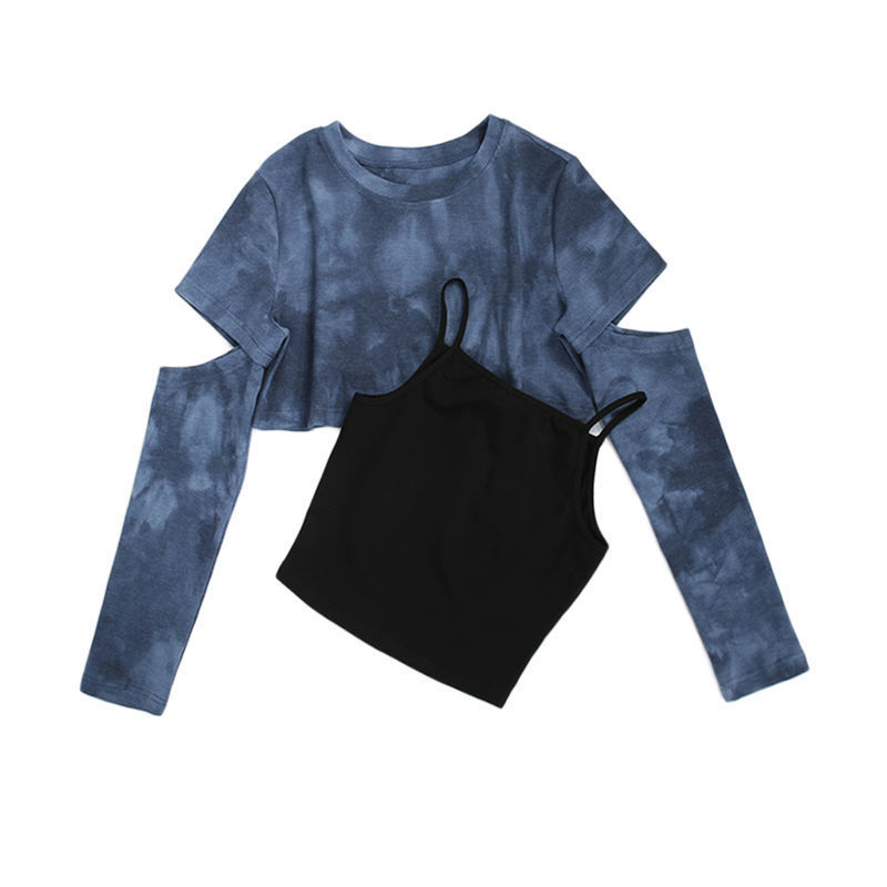Tie Dyed Women's Short Sleeve Bottoming Shirt