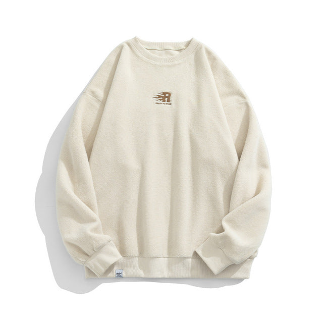 Men's Polar Fleece Round Neck Sweatshirt - Japanese Style