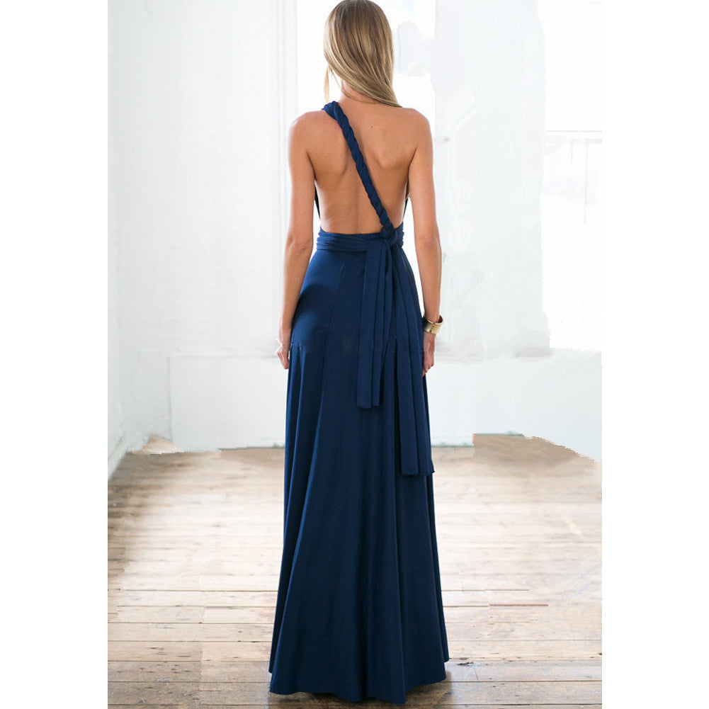 Cross-Back Sexy Strappy Maxi Dress (Evening Gown)