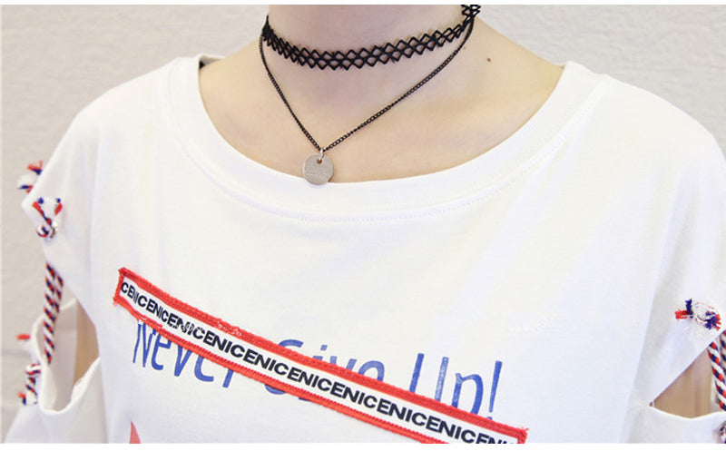 Harajuku Lace Women's T-Shirt, Casual Loose Fit Top