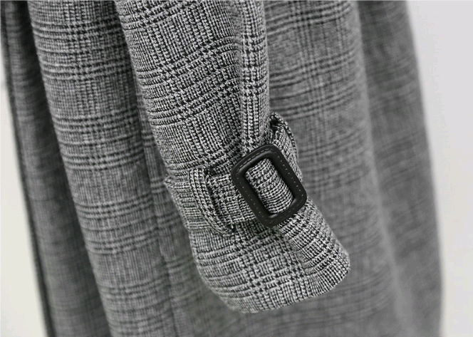 Houndstooth Long Coat for Women - Stylish & Loose Fit