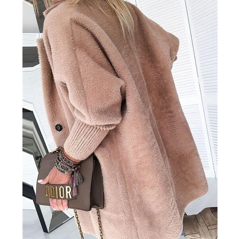 T131 Women's Casual Long Sleeve Wool Coat (Warm)