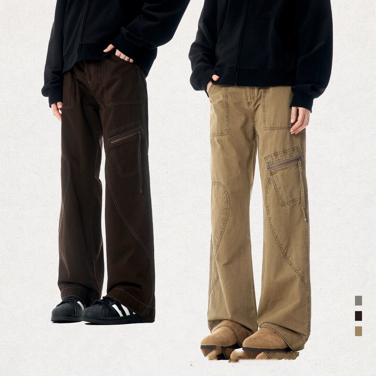 High Street Loose Fit Casual Wide-Leg Pants