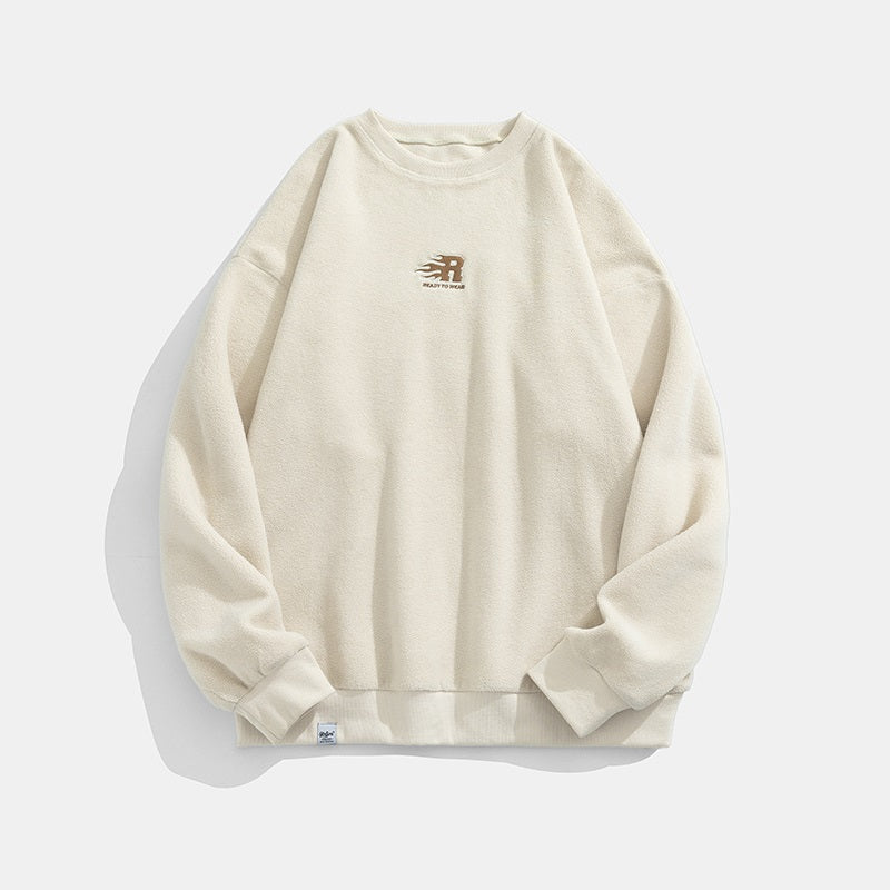 Men's Polar Fleece Round Neck Sweatshirt - Japanese Style