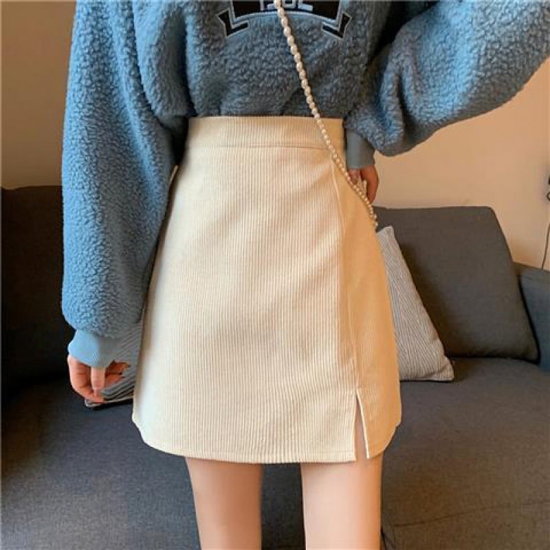 Retro High Waist A-Line Mini Skirt for Women