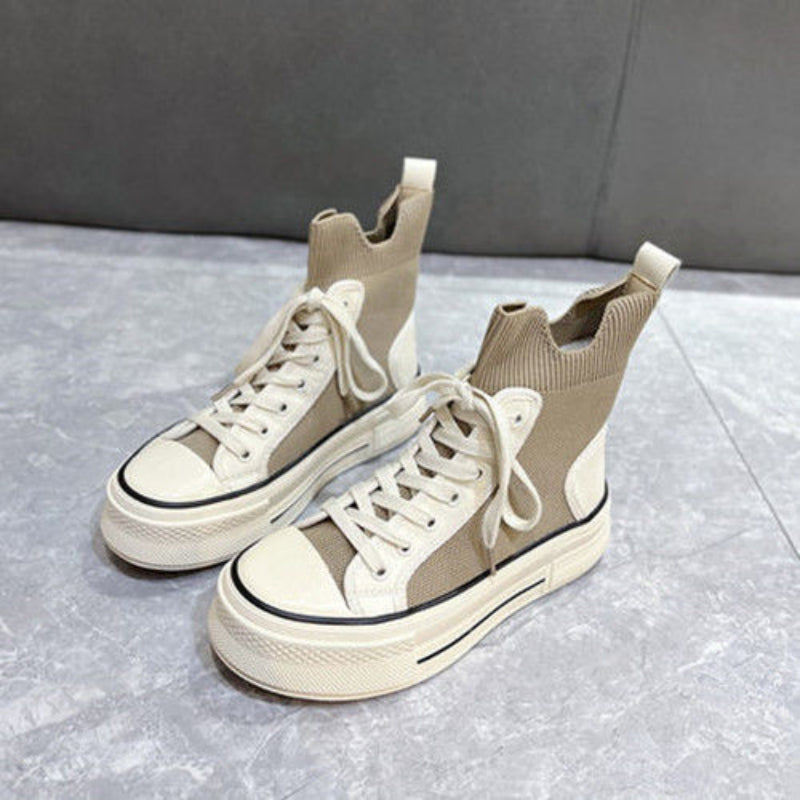 Knitted Breathable Martin Ankle Boots for Women