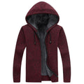 Men's Casual Hooded Cardigan - Warm Velvet Sweater