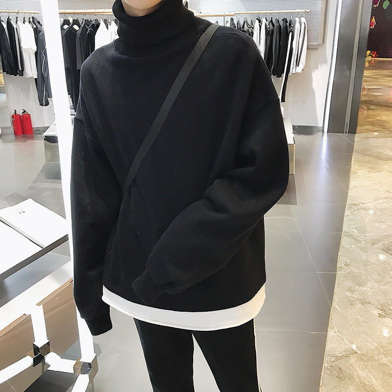 Fleece Lined High Collar Hoodie for Men