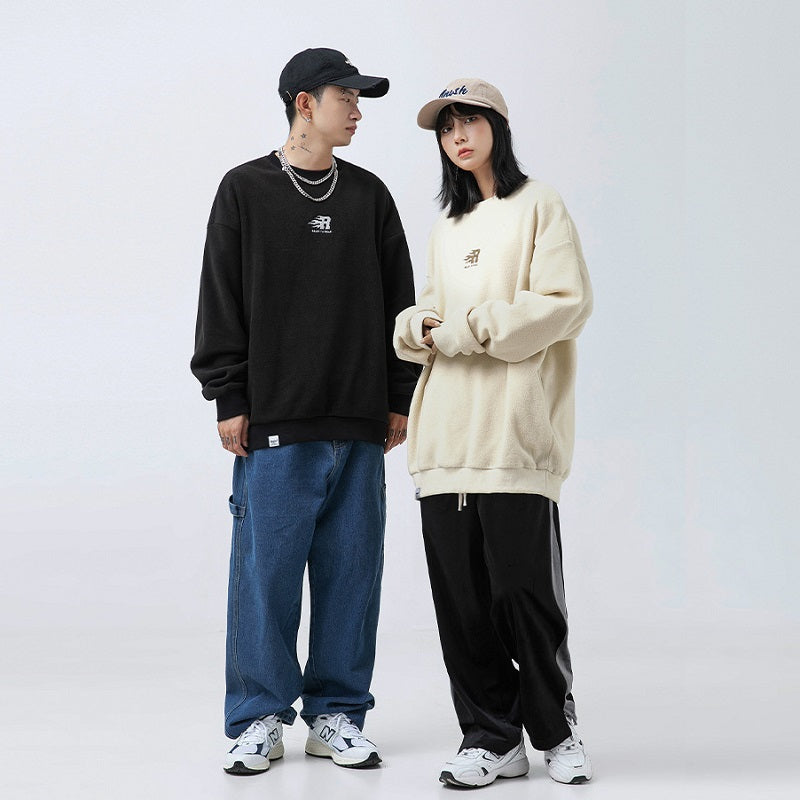 Men's Polar Fleece Round Neck Sweatshirt - Japanese Style
