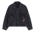 Retro Butterfly Embroidery Loose Crop Top