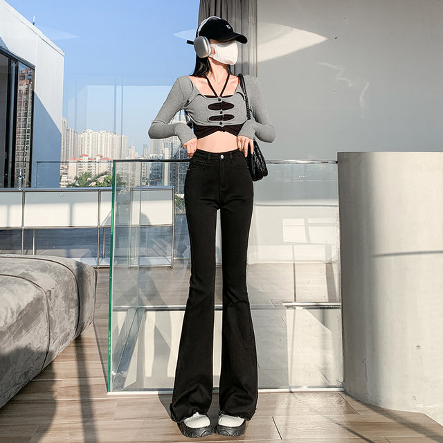 Trendy High Stretch Slim Flare Jeans for Women