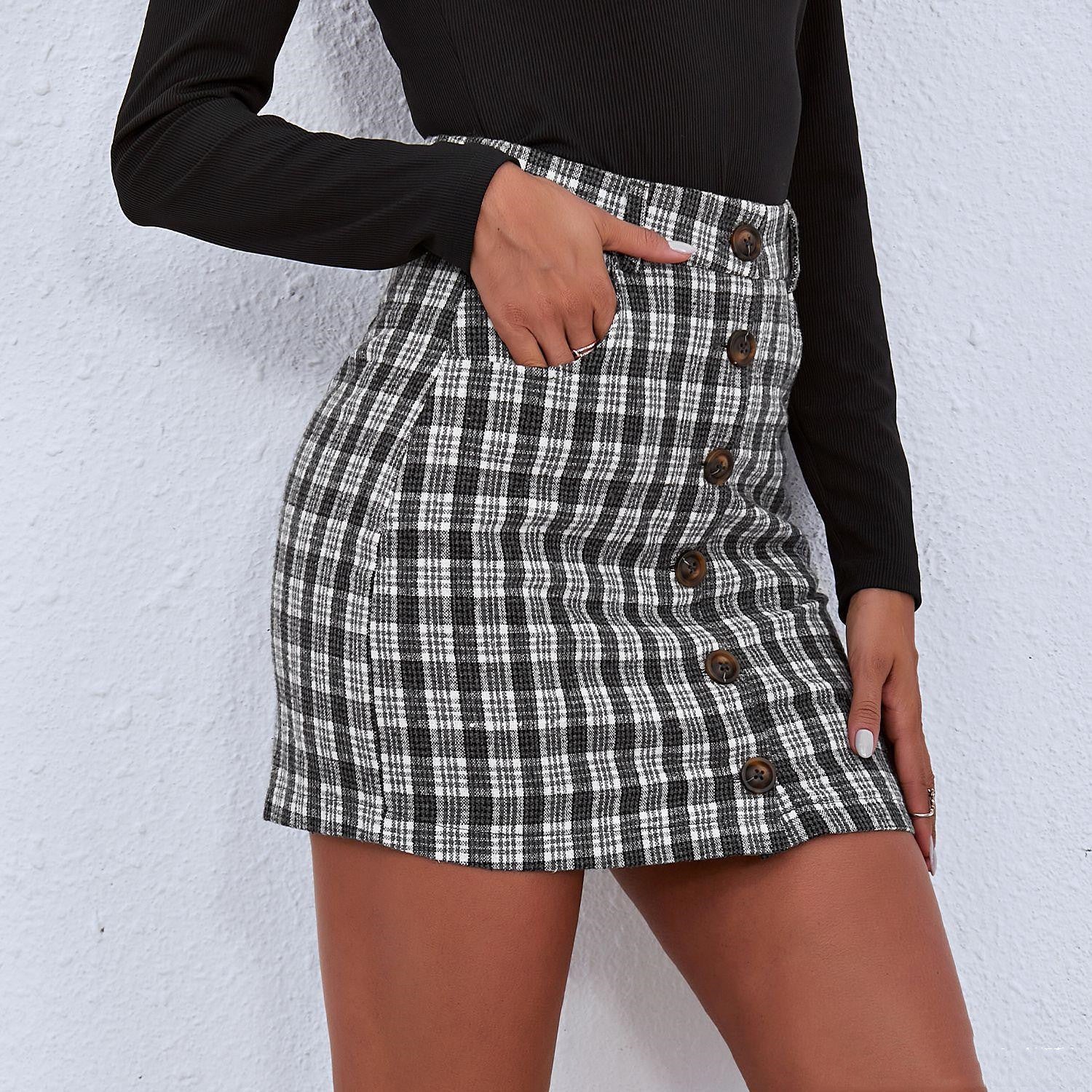 Solid Color A-Line Short Skirt for Women
