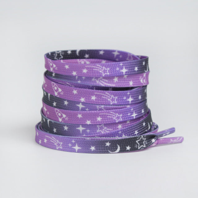 Tie-Dye Polyester Flat Shoelaces for Sneakers