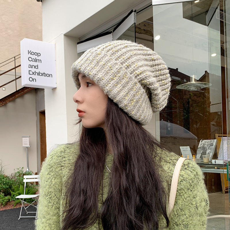 Women's Thick Knitted Hat for Autumn and Winter