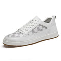 Men's Trendy White Casual Sneakers with Laces