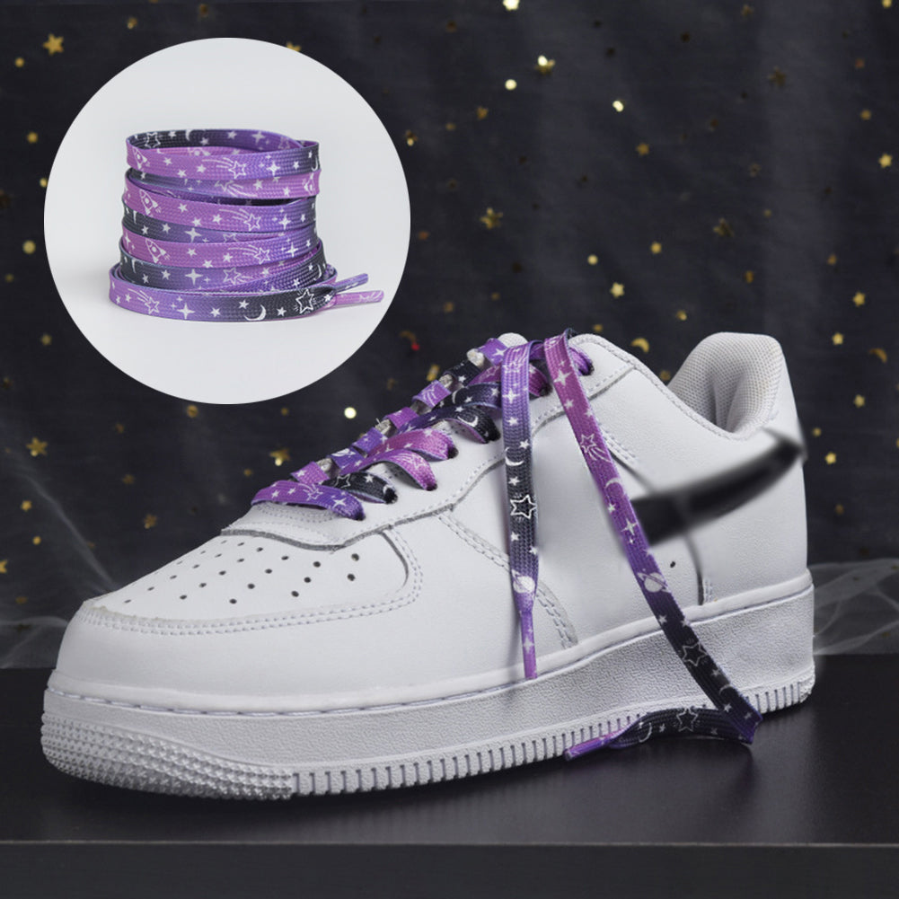 Tie-Dye Polyester Flat Shoelaces for Sneakers