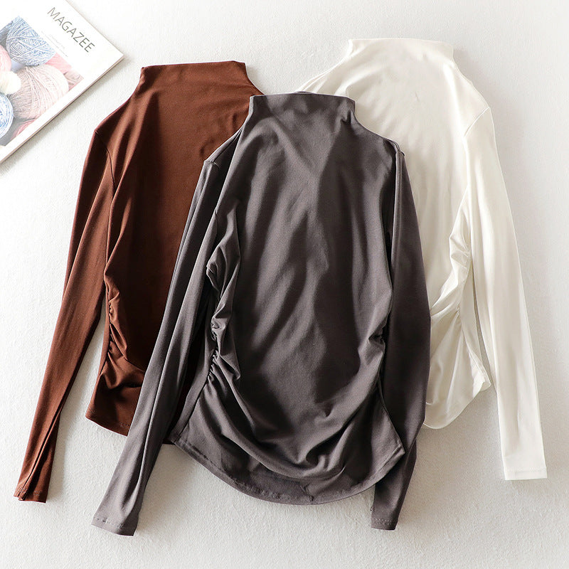 New Spring Autumn Slim Fit Turtleneck Long Sleeve Tee