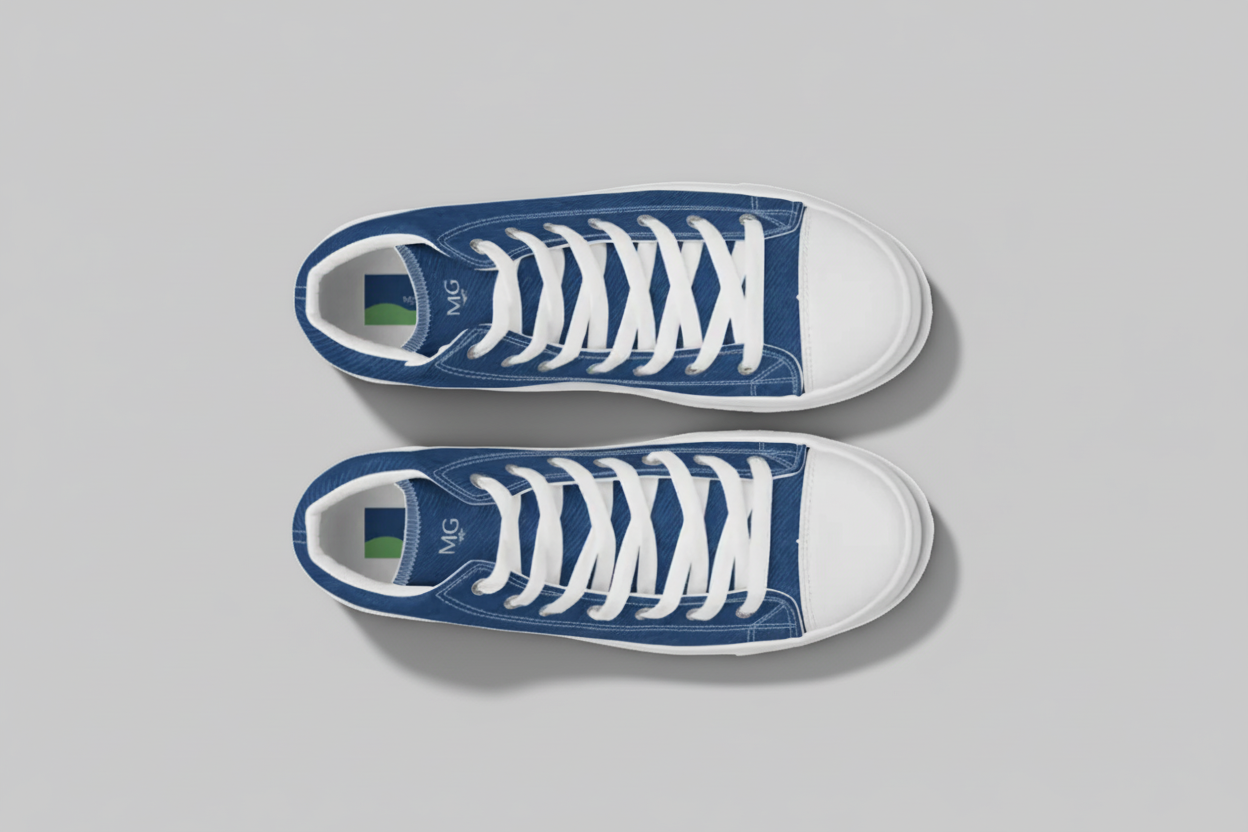 Urban Indigo – Classic High-Top Sneakers