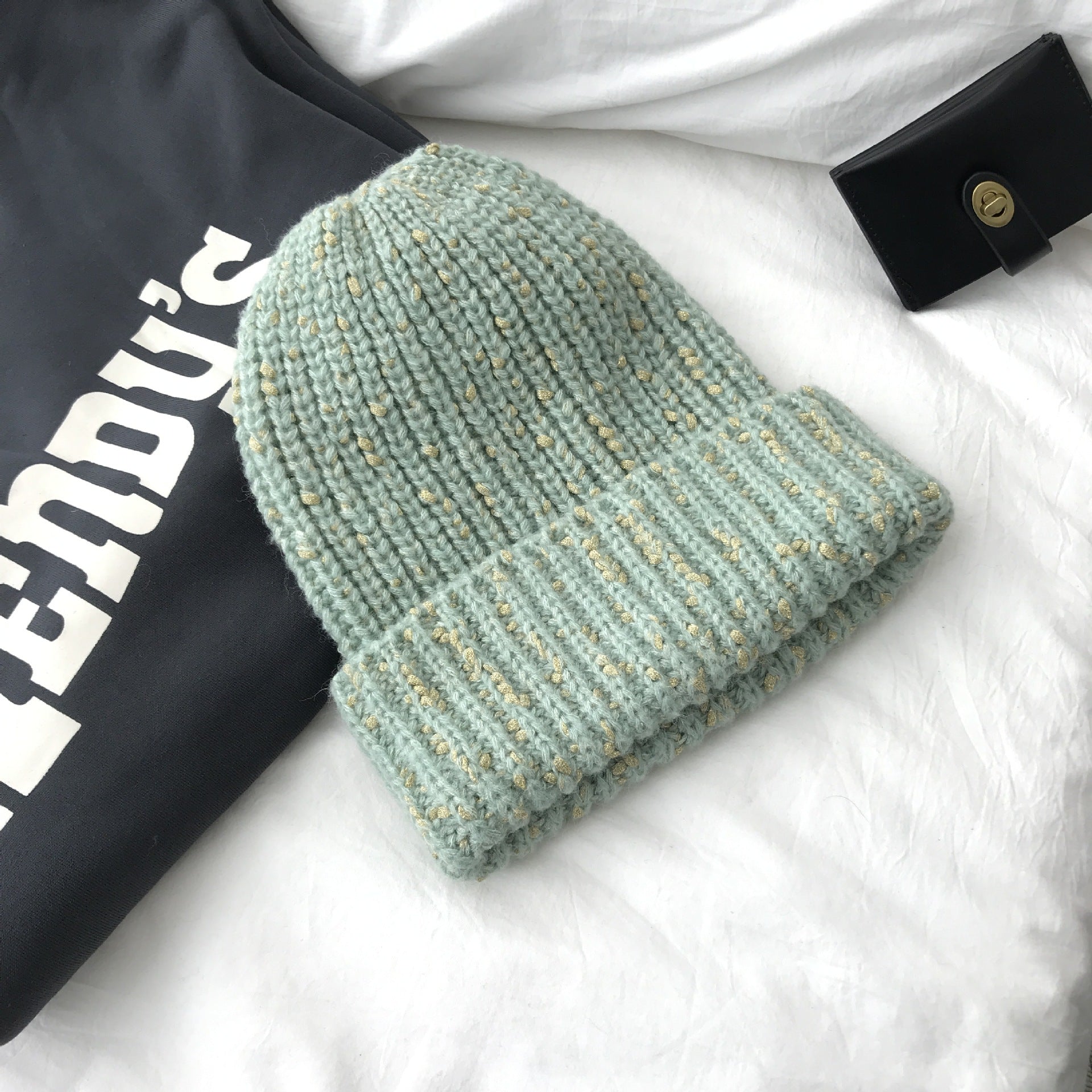 Women's Thick Knitted Hat for Autumn and Winter