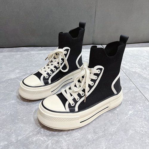 Knitted Breathable Martin Ankle Boots for Women