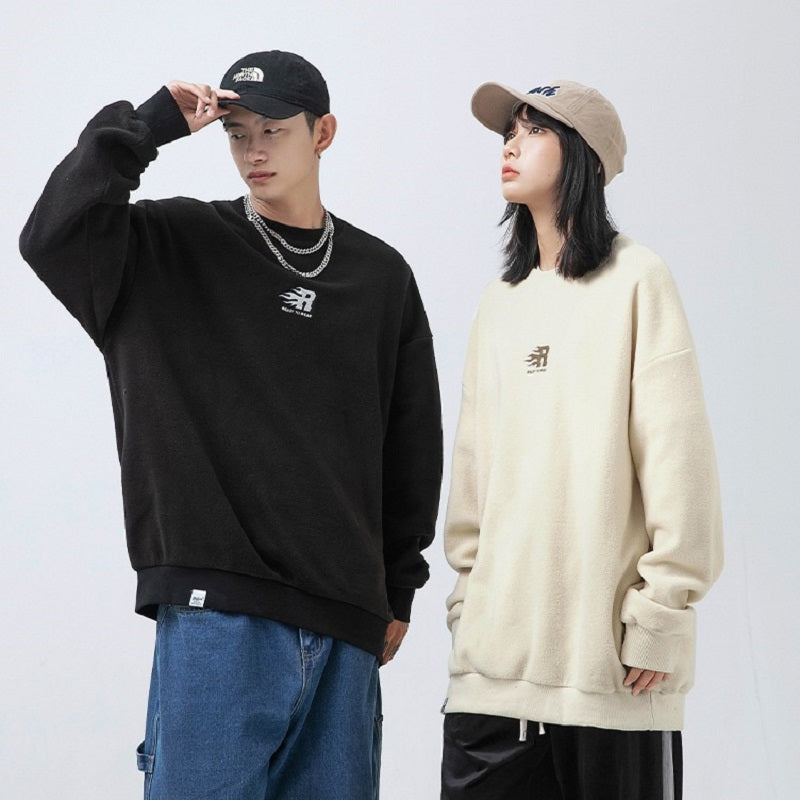 Men's Polar Fleece Round Neck Sweatshirt - Japanese Style