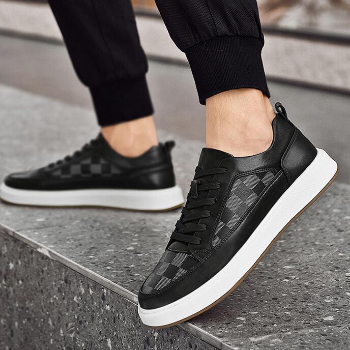 Men's Trendy White Casual Sneakers with Laces