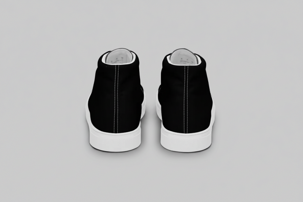 Urban Noir – Black High-Top Canvas Sneakers