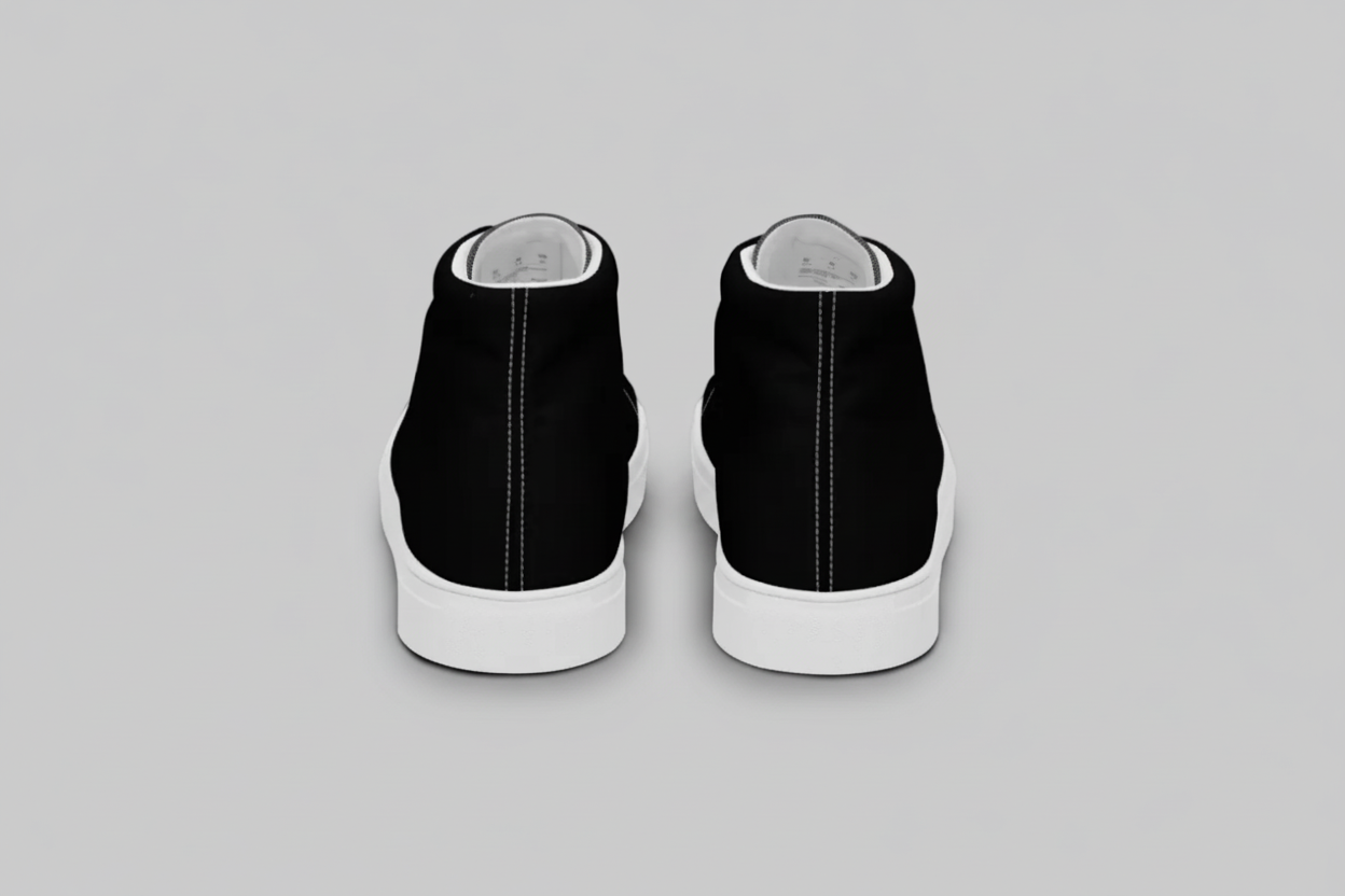 Urban Noir – Black High-Top Canvas Sneakers