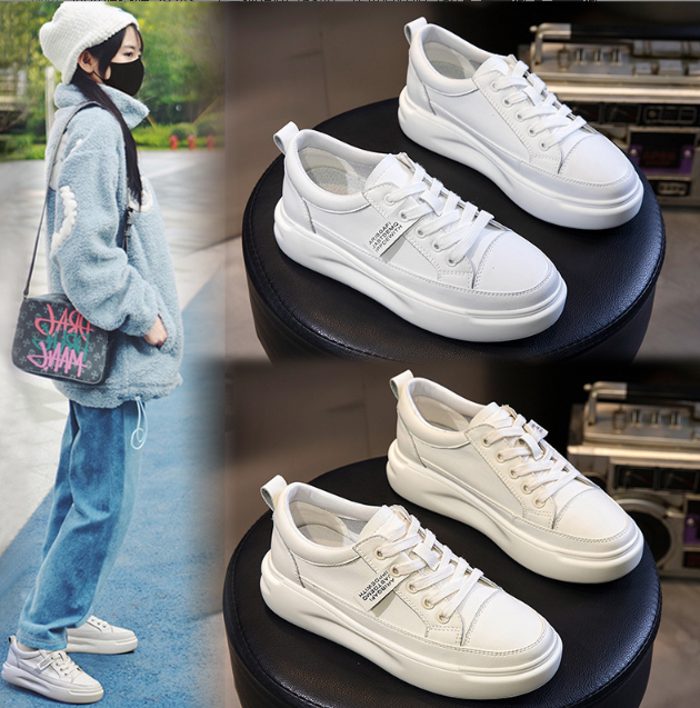 Elegant Authentic Leather Sneakers for Women (One Pair)