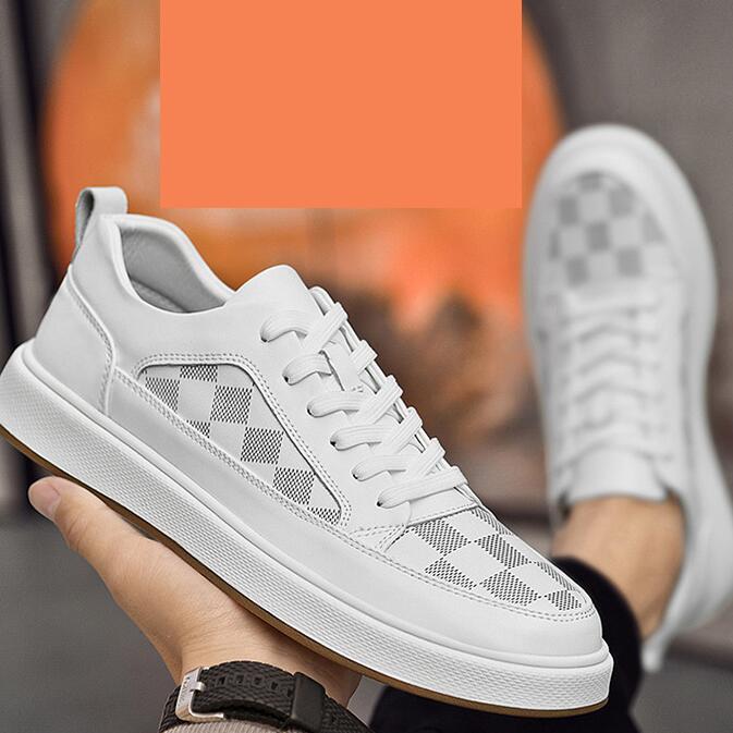Men's Trendy White Casual Sneakers with Laces