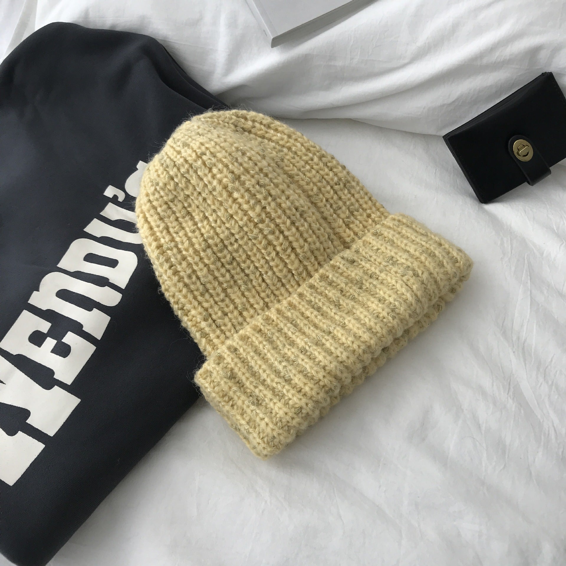 Women's Thick Knitted Hat for Autumn and Winter