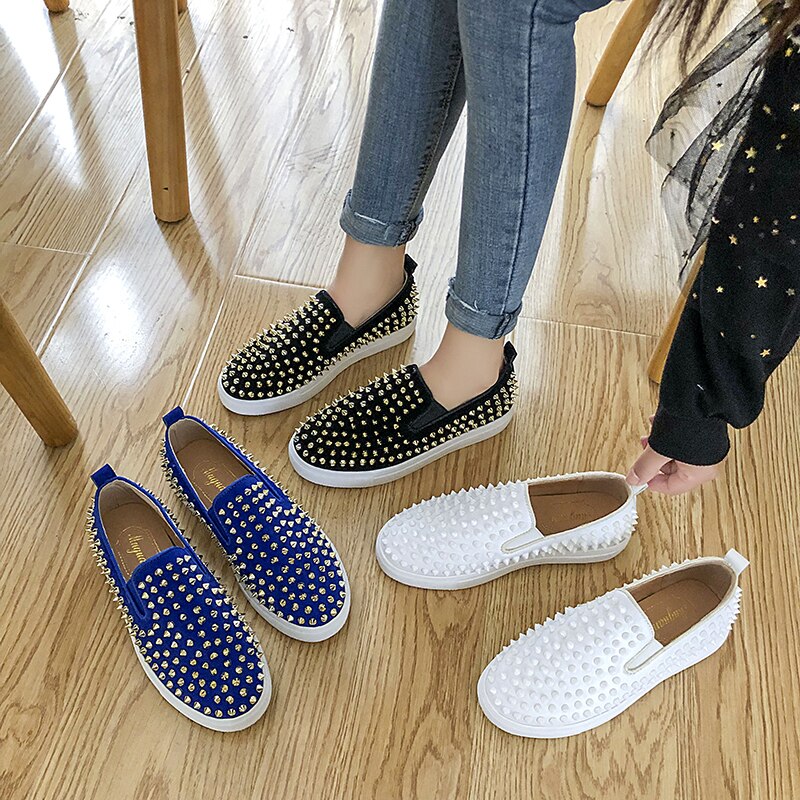 Women's Platform Casual Slip-On Shoes with Rivets