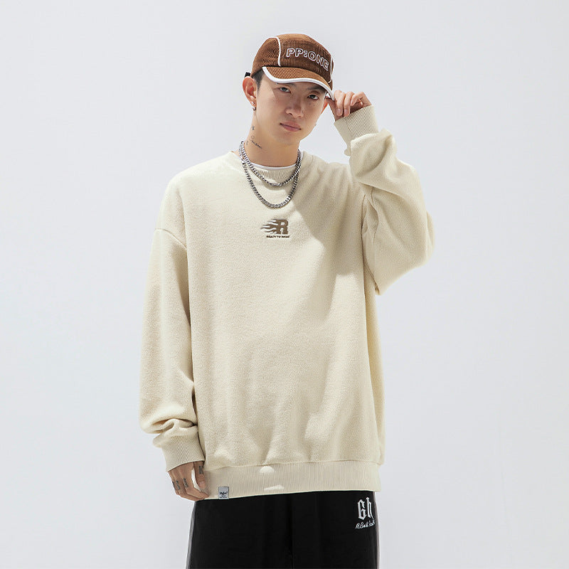 Men's Polar Fleece Round Neck Sweatshirt - Japanese Style