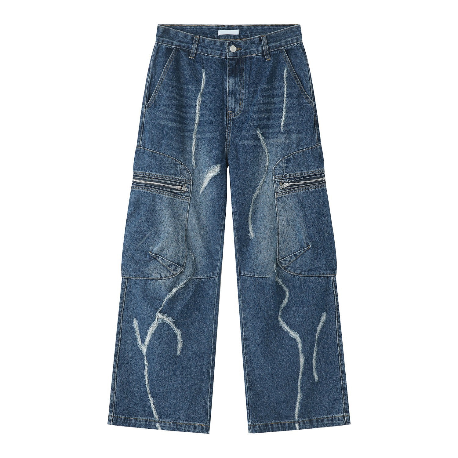 Loose Straight Zipper Hip Hop Cargo Pants for Men