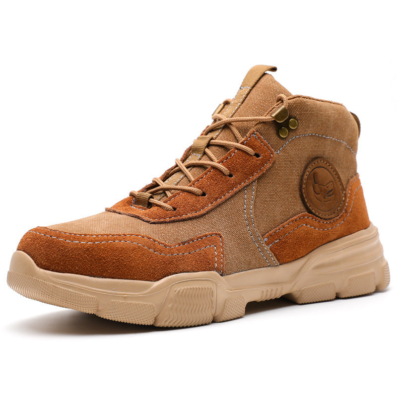 Men's High-Top Steel Toe Breathable Work Shoes