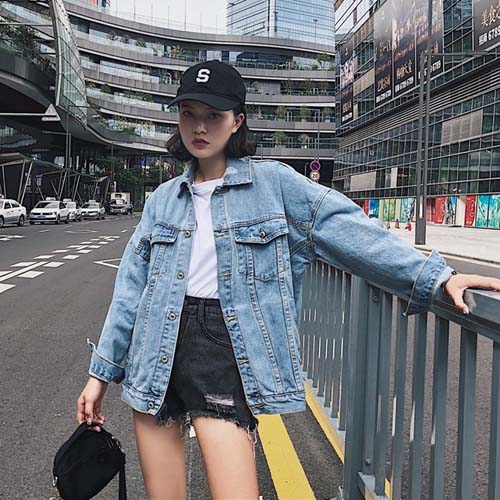 Loose Fit Denim Jacket for Women - Versatile Style