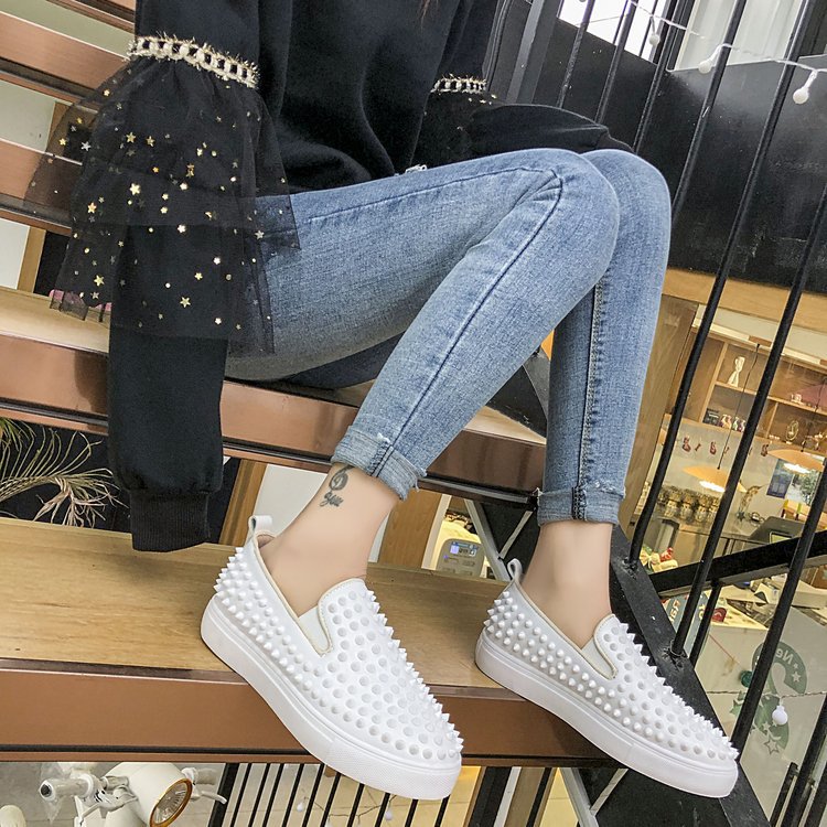 Women's Platform Casual Slip-On Shoes with Rivets