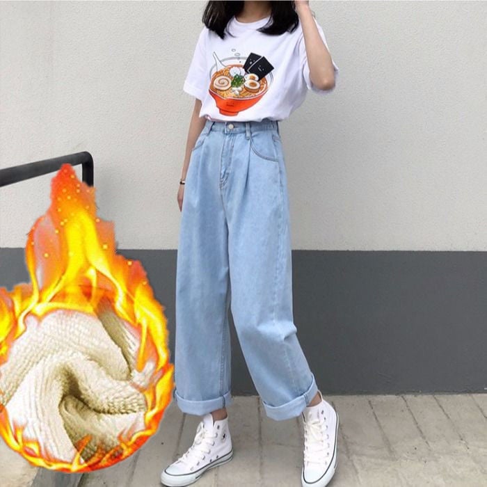 Korean Loose Style Jeans for Women - Autumn & Winter