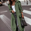 Women's Casual Mid-Length Trench Coat with Lapel