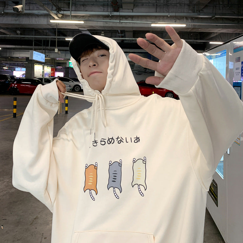 Perth Unisex Plus Size Cartoon Print Hooded Sweatshirt