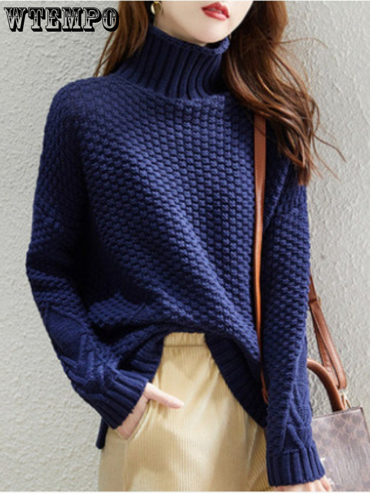 Women's Loose High-Neck Warm Sweater for Autumn/Winter