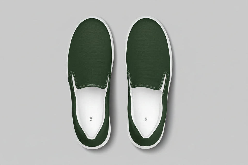 Urban Forest - Dark Green Slip-On Canvas Sneakers